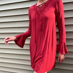 💃💃 Spicy Red Long Sleeve Summer Dress